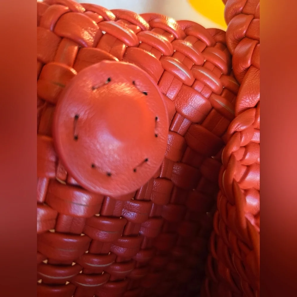 Stylish Vegan  Orange Woven Women's Bag